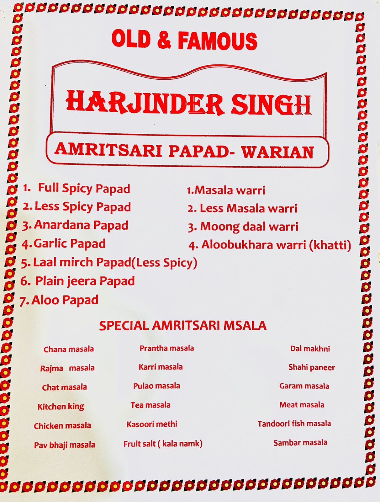 harjinder singh papad warian